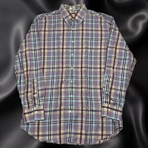 Peter Millar Multicolored Plaid Button-Up Shirt – Size XL | 100% Cotton